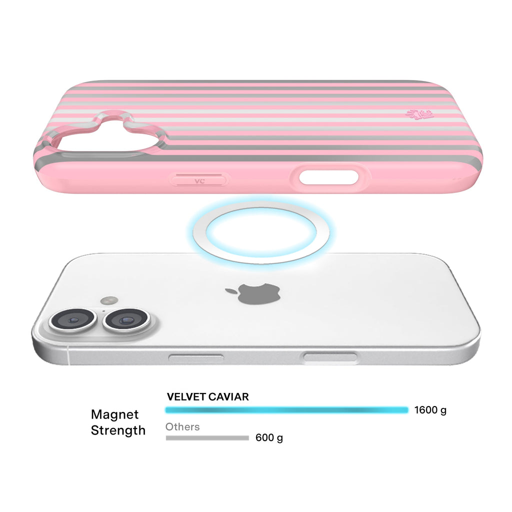 Pink Chrome Stripes iPhone Case