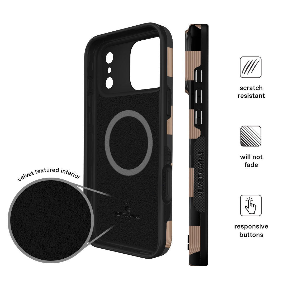 Mocha Vibe Checkered iPhone Case