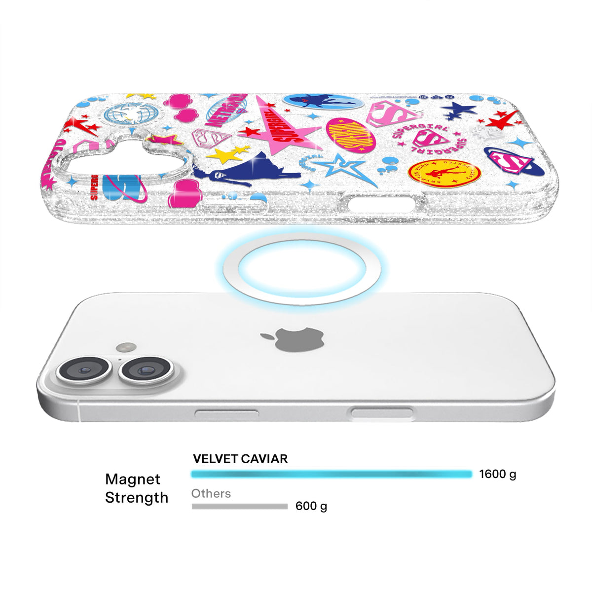 Supergirl Krypto Glitter iPhone Case