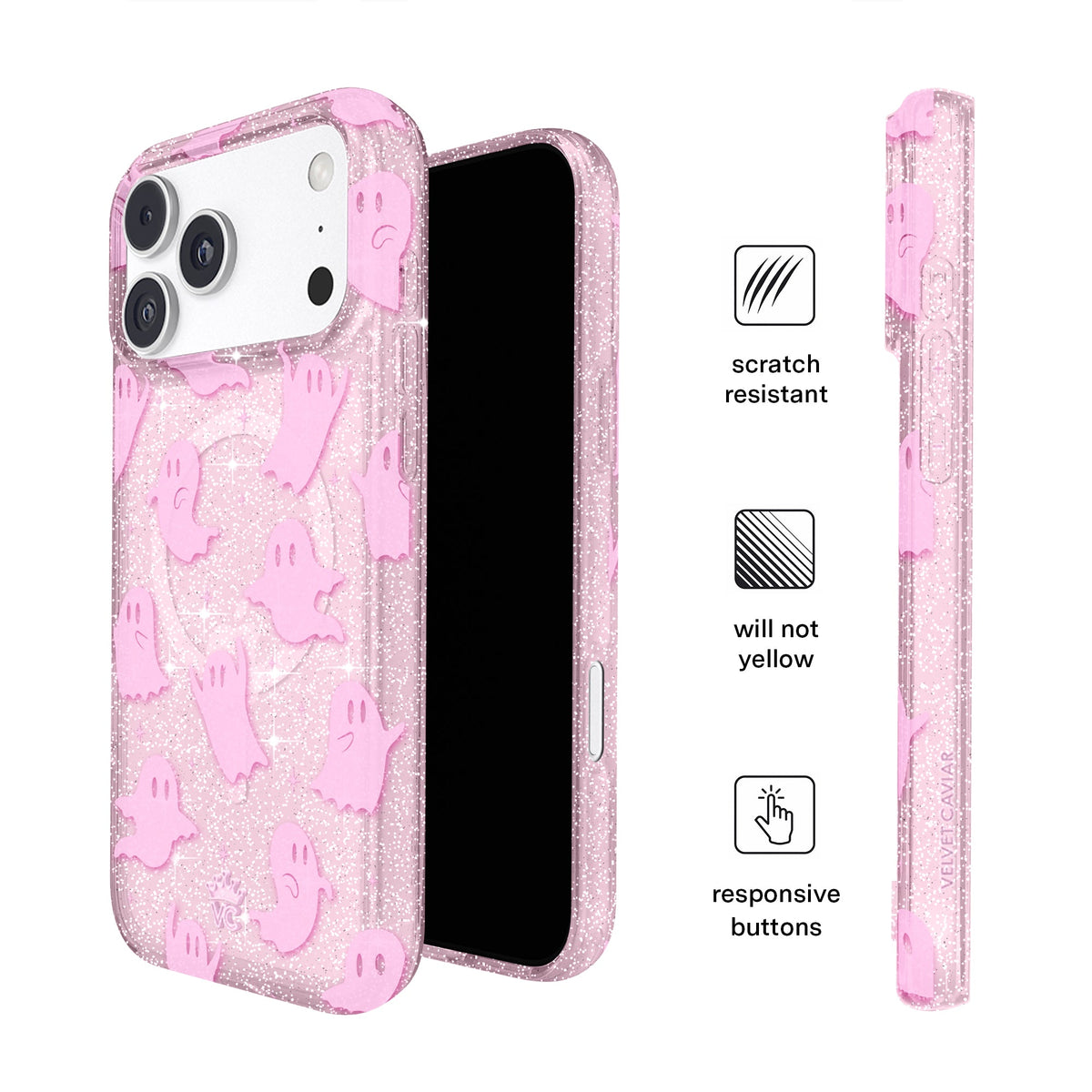 Ghosted Pink Glitter iPhone Case