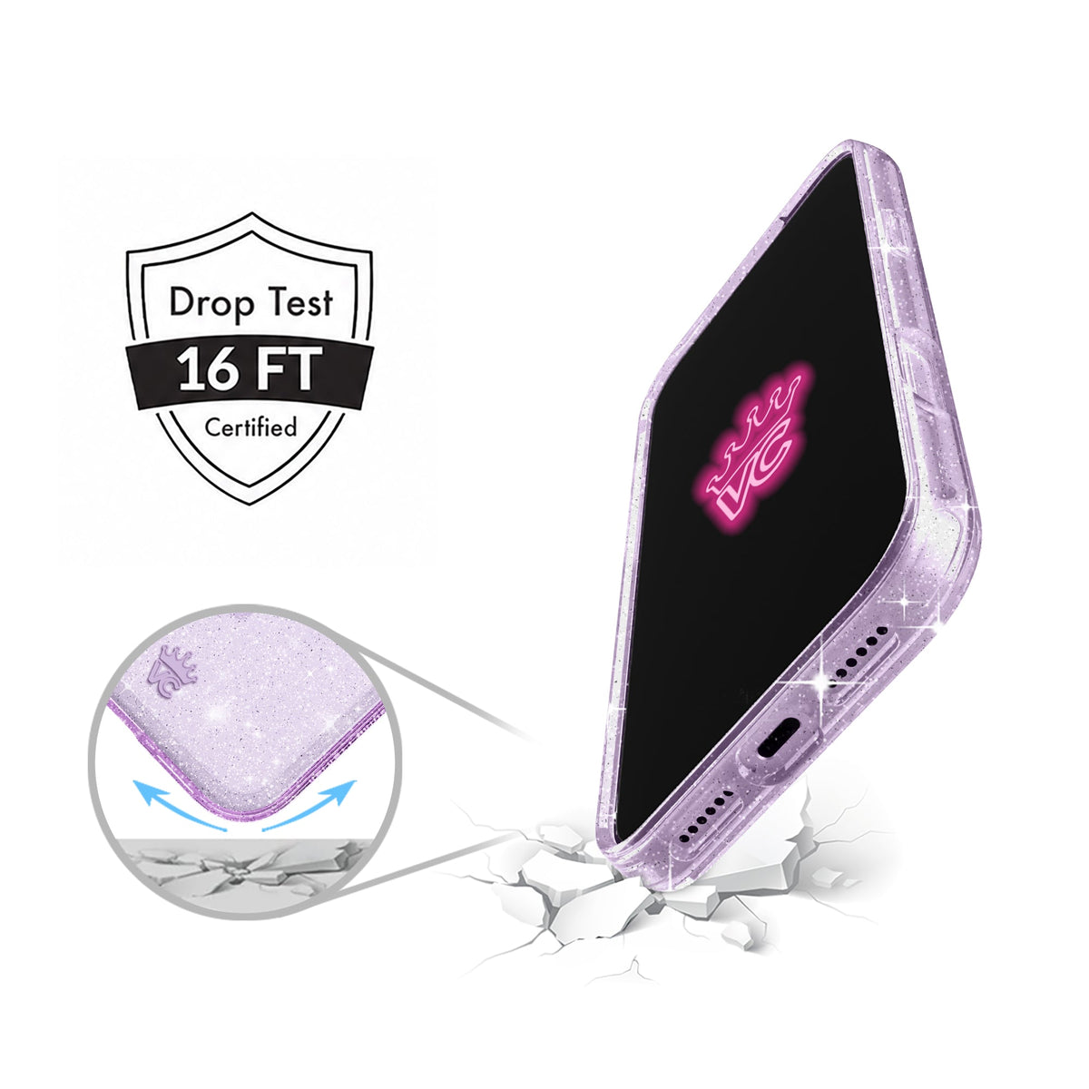 Lilac Stardust Glitter iPhone Case