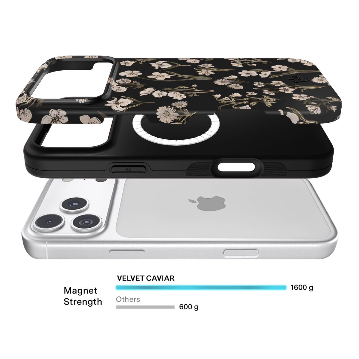 Nightbloom Gold Chrome Floral iPhone Case