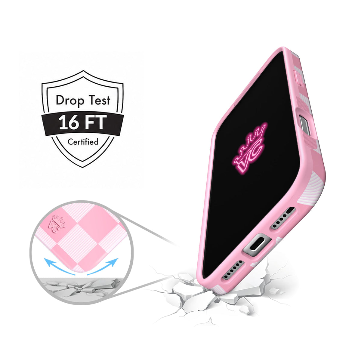 Pink Vibe Checkered iPhone Case