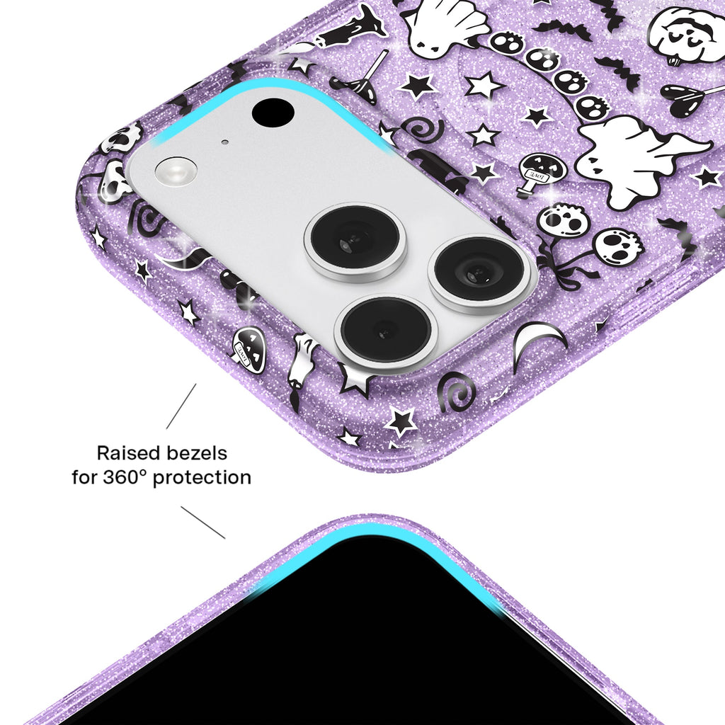 Witchy Lilac Glitter iPhone Case