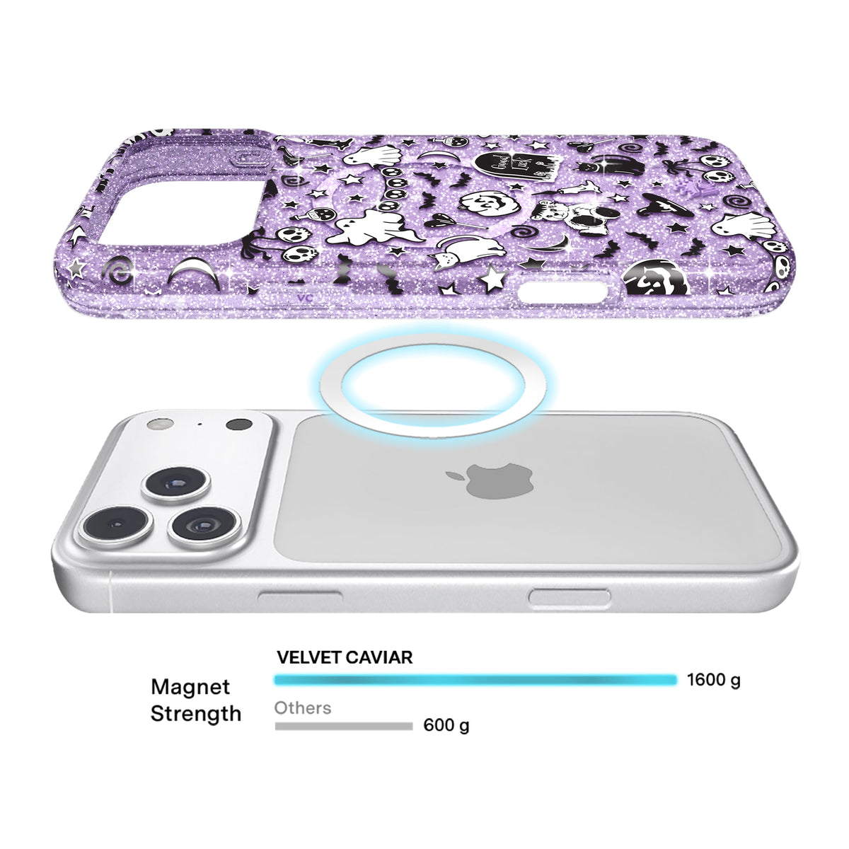 Witchy Lilac Glitter iPhone Case