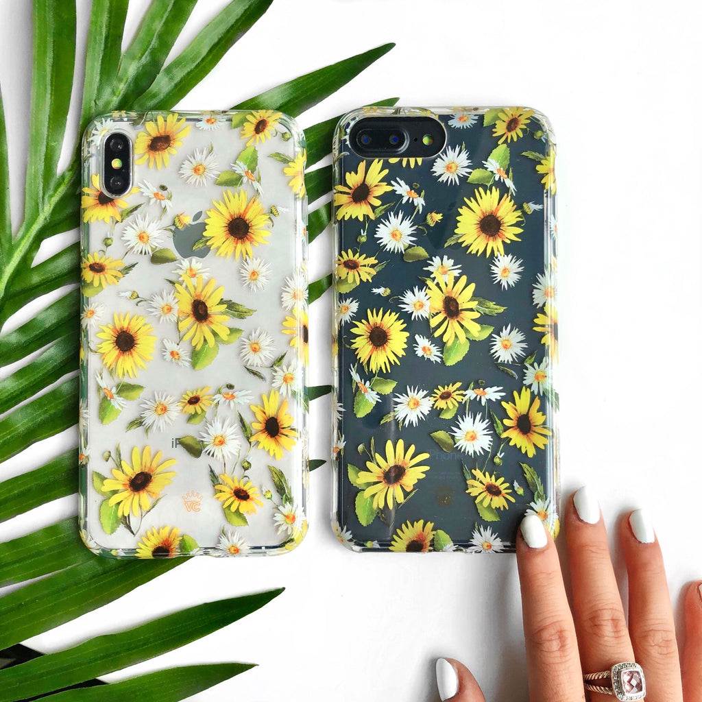 Sunflower Daisy Clear iPhone Case