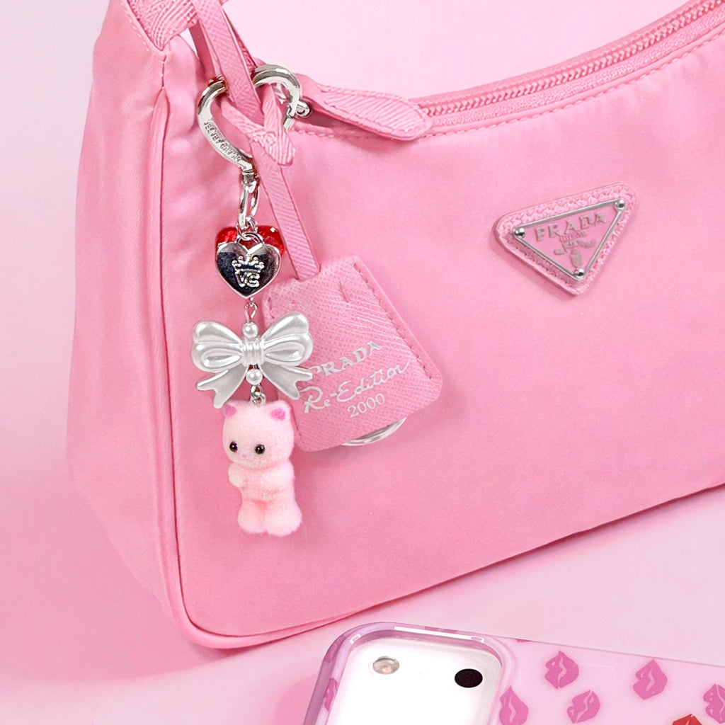 Pink Cat Bag Charm