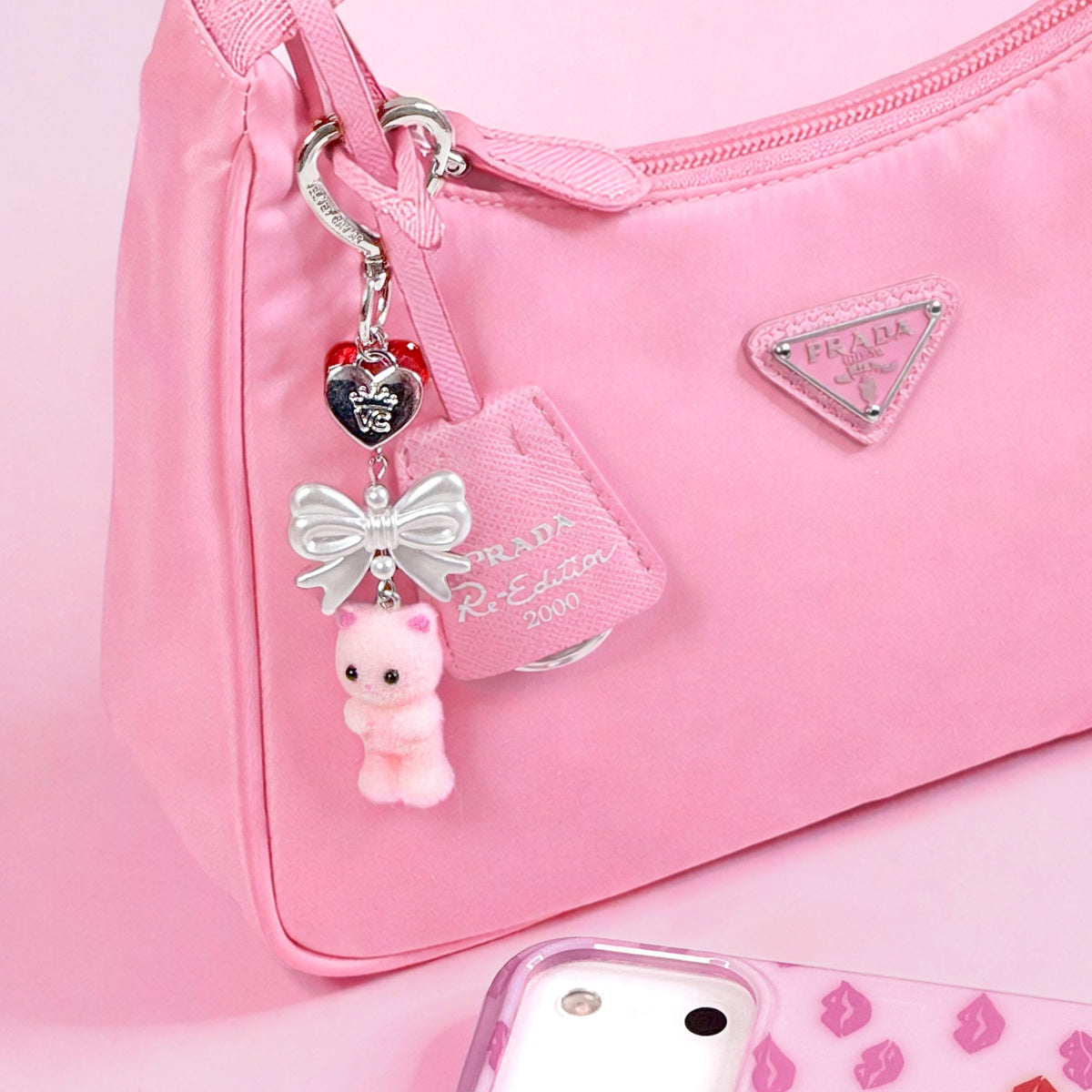 Pink Cat Bag Charm