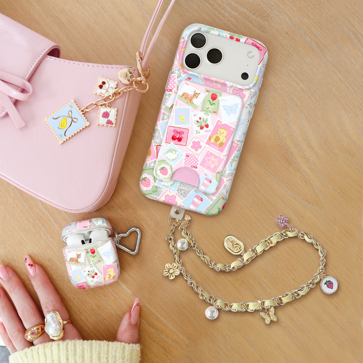Spring Dreams Leather Chain Phone Charm