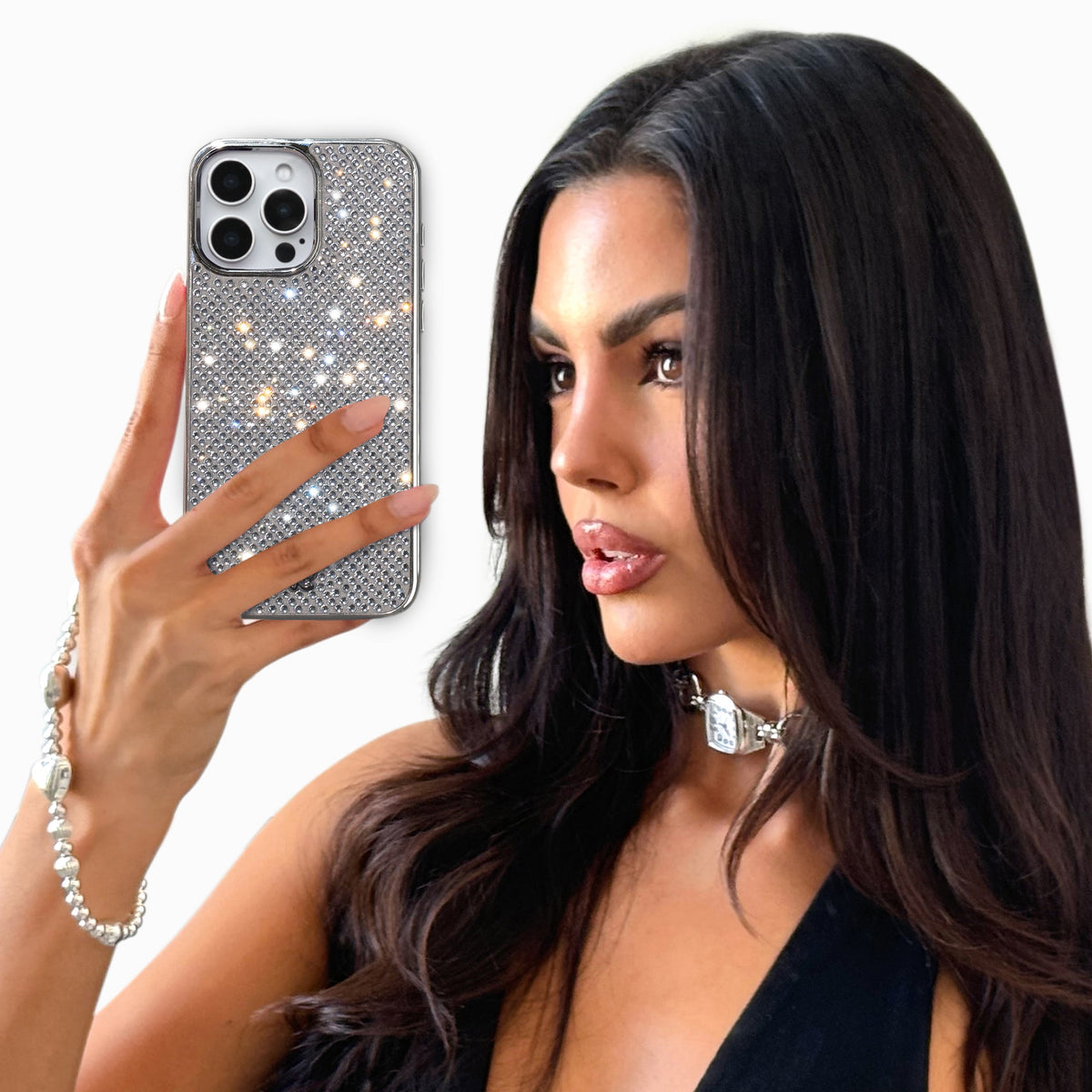 Chrome Caviar Crystals iPhone Case