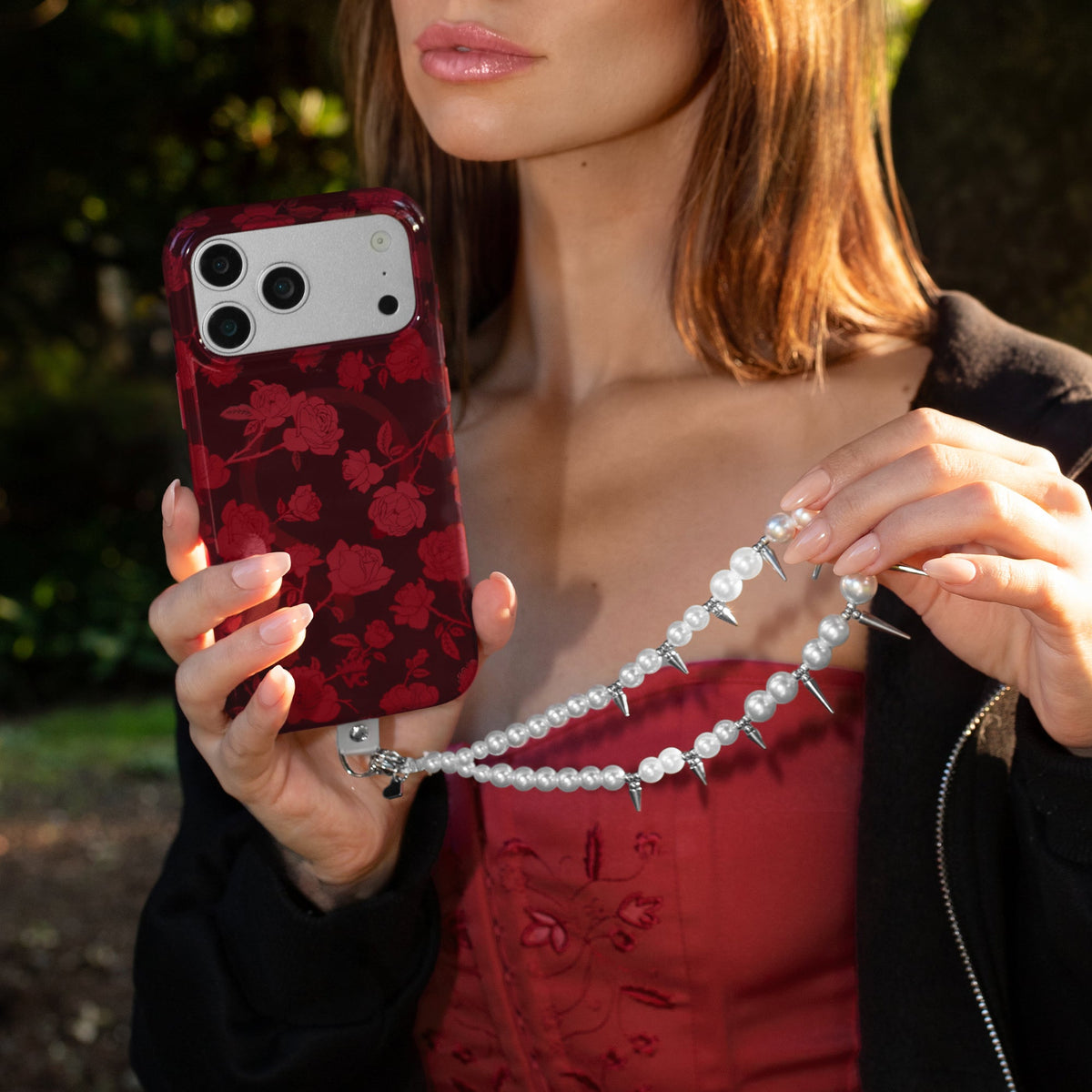 Pearl Spike Phone Charm