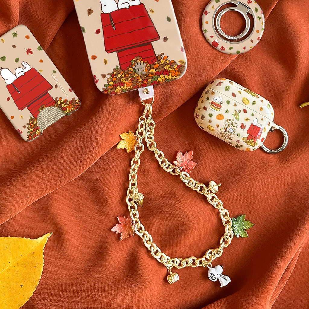 Snoopy Autumn Leaves Phone Charm