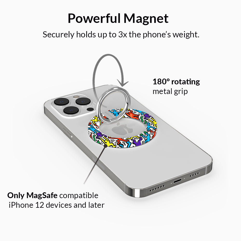 Keith Haring Rainbow Dancers MagSafe Grip Ring