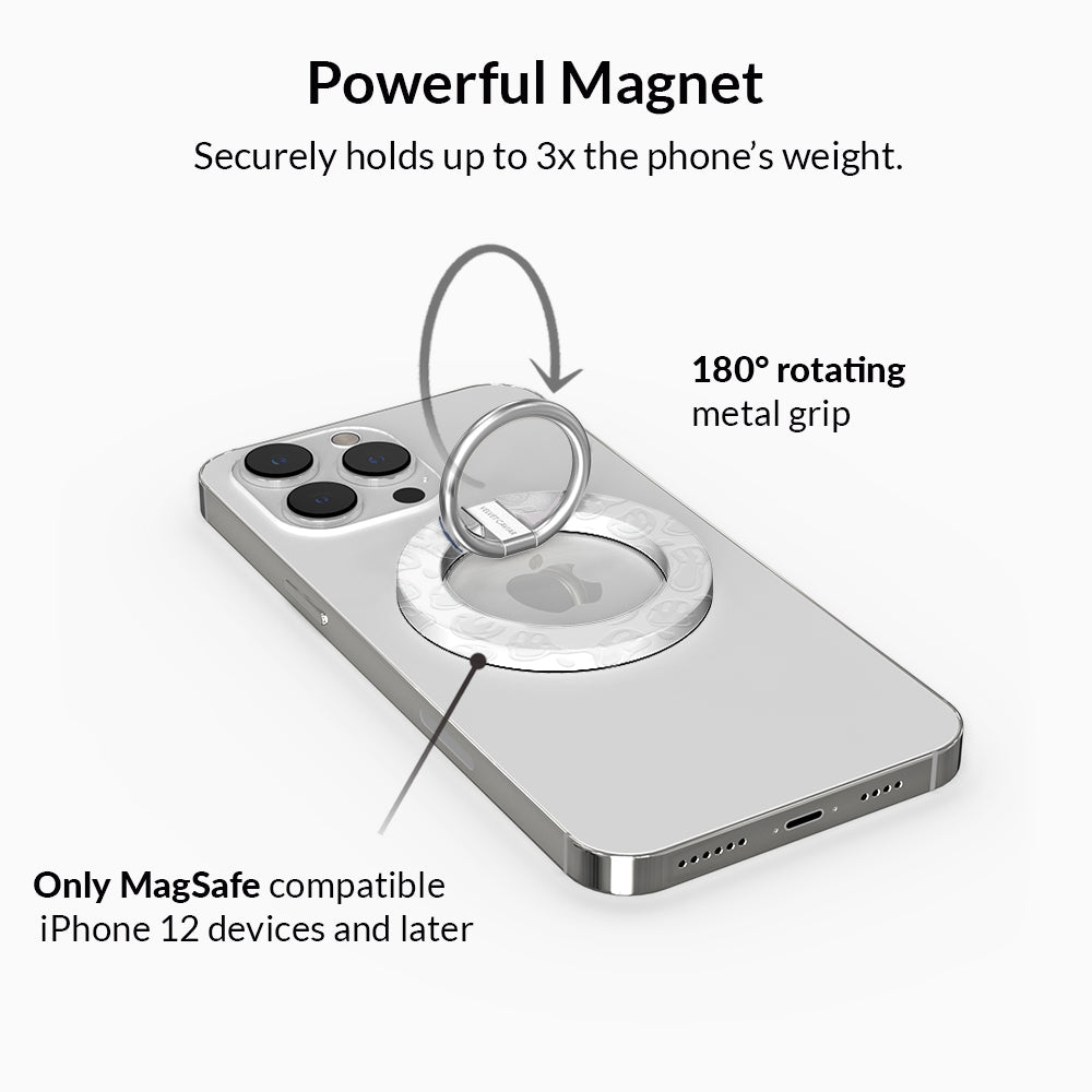 Clear Frosted Smiley MagSafe Grip Ring