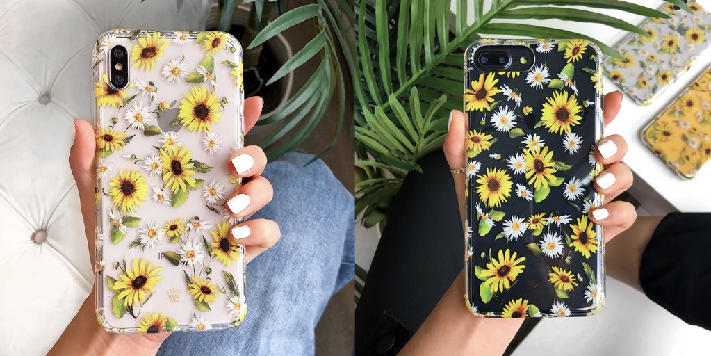 Sunflower Daisy Clear iPhone Case