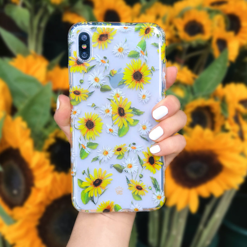 Sunflower Daisy Clear iPhone Case