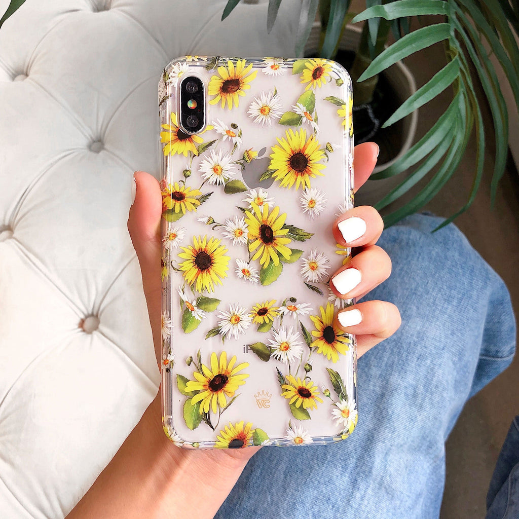 Sunflower Daisy Clear iPhone Case