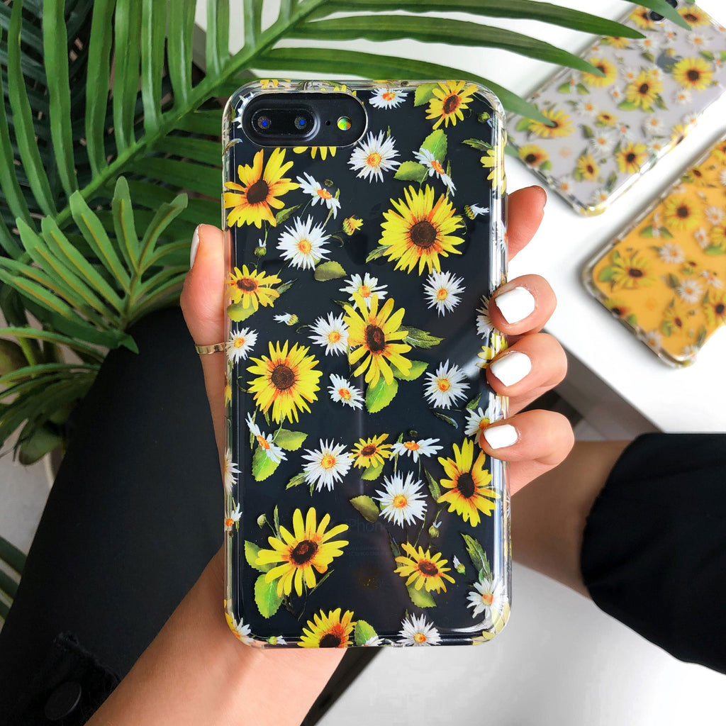 Sunflower Daisy Clear iPhone Case