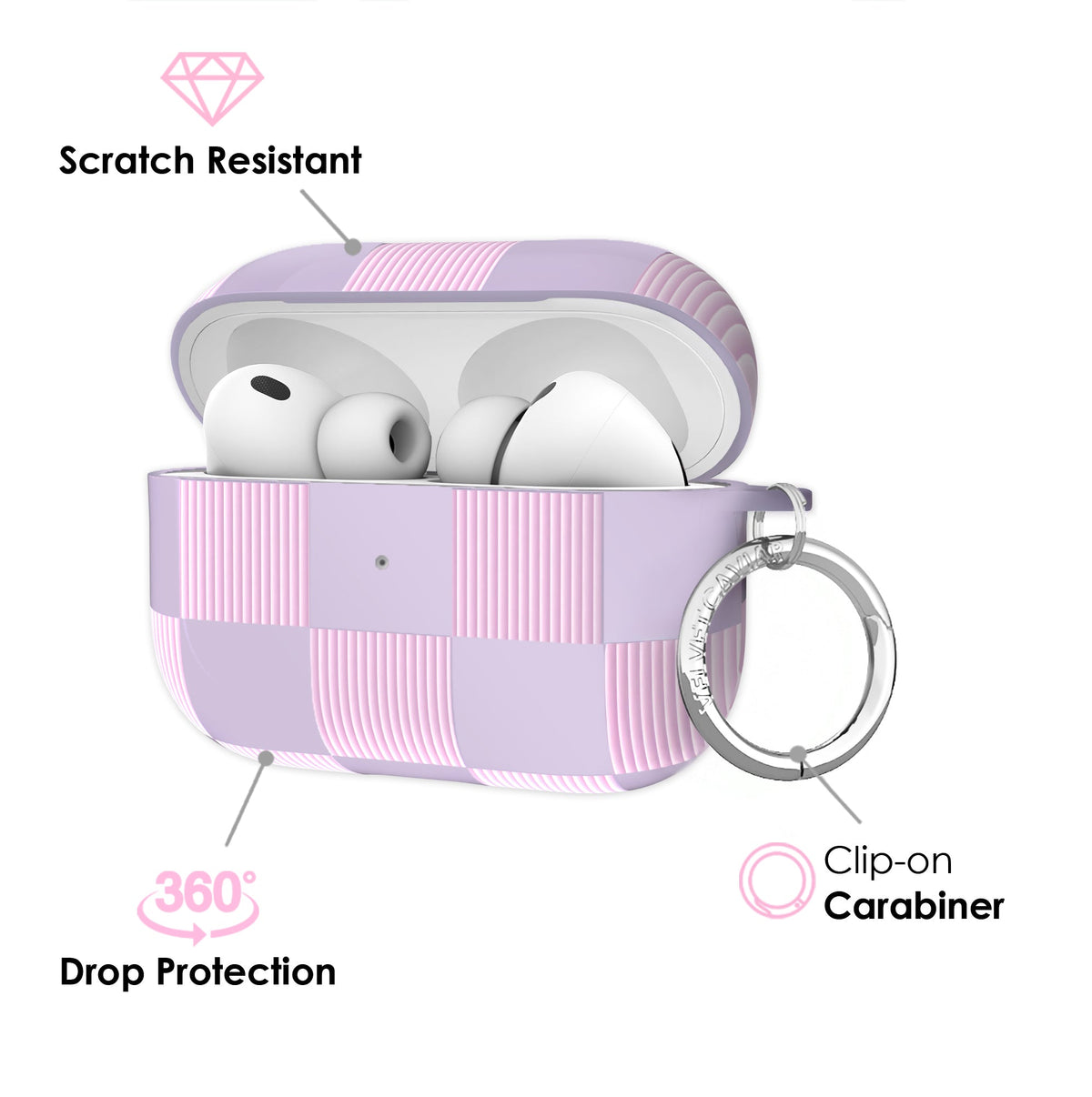 Lilac Vibe Checkered AirPod Case