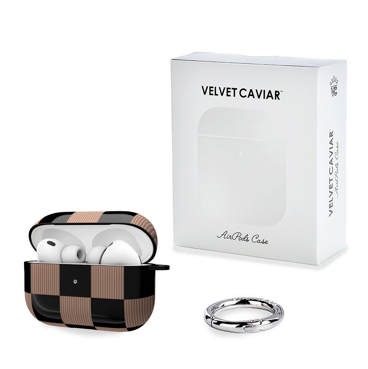 Mocha Vibe Checkered AirPod Case