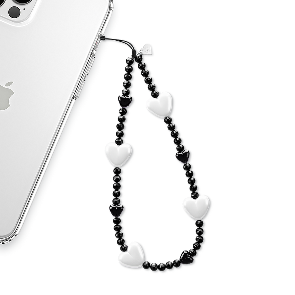 Black & White Heart Charm