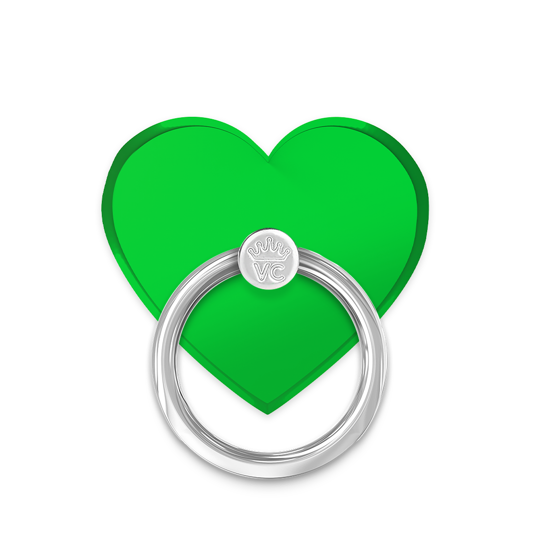 Neon Green Heart Phone Ring