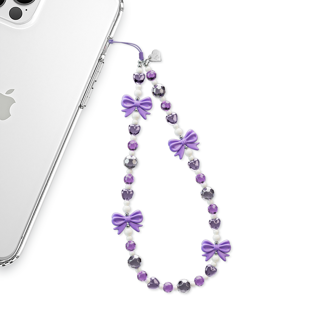 Purple Bows Phone Charm