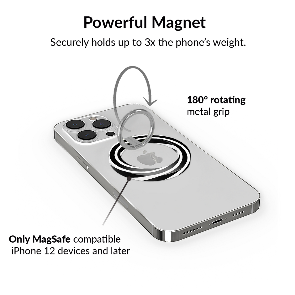 Black & White Swirls MagSafe Grip Ring