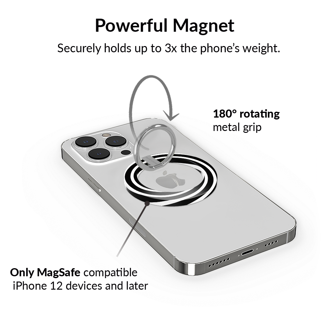 Black & White Swirls MagSafe Grip Ring