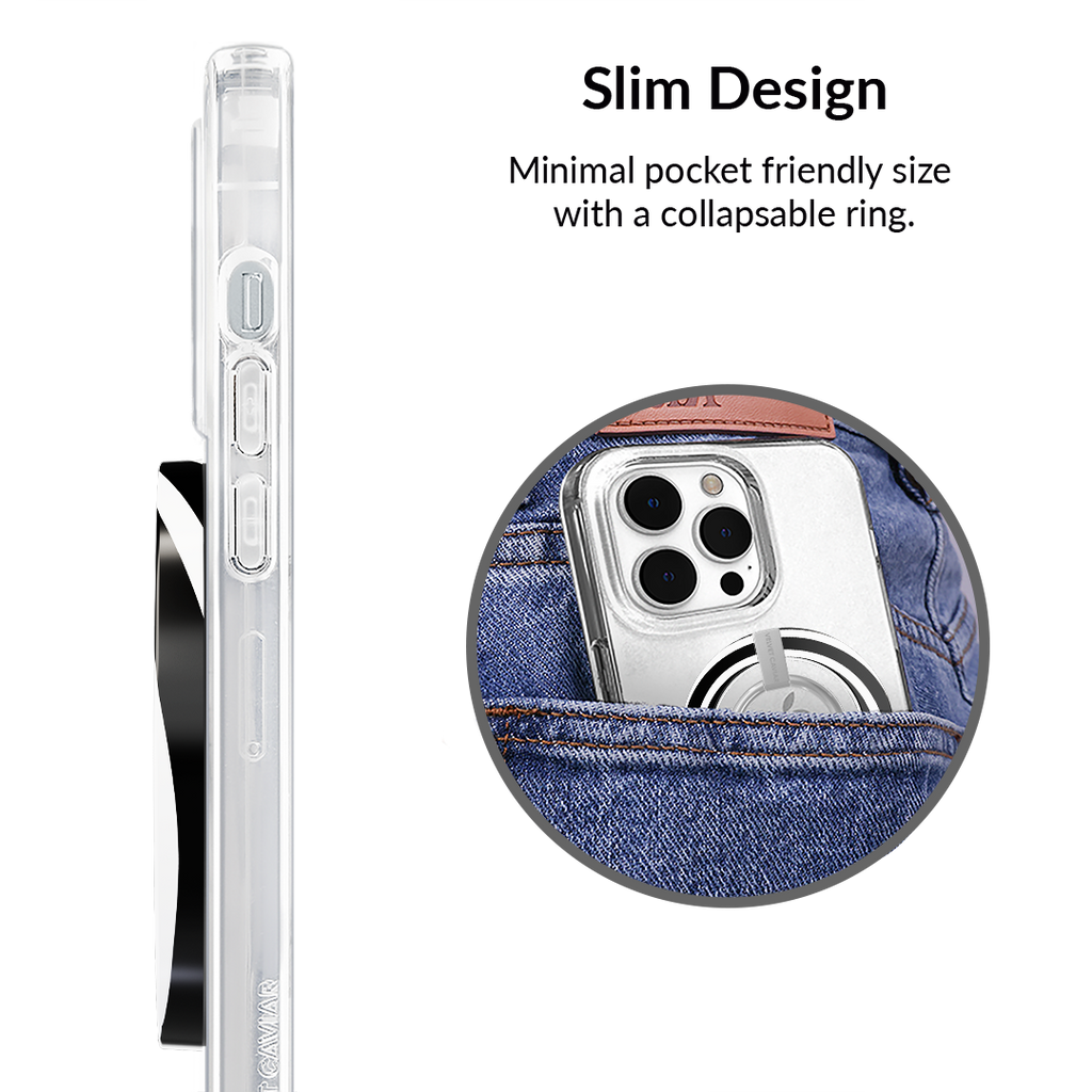 Black & White Swirls MagSafe Grip Ring