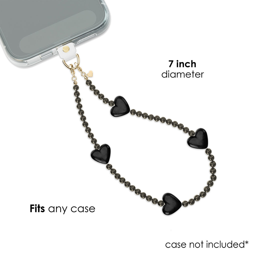 Black Heart Phone Charm