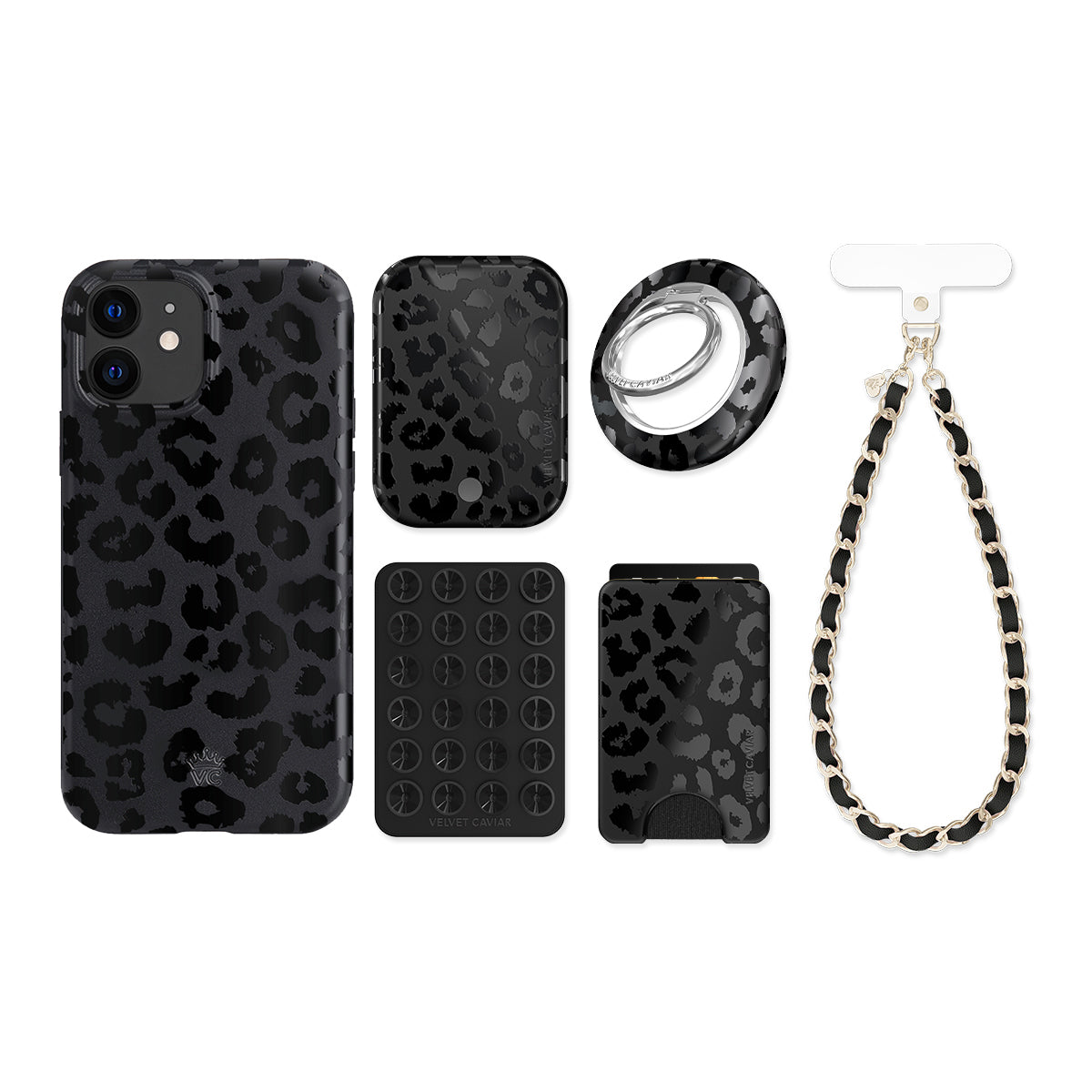 Black Leopard iPhone Bundle Set