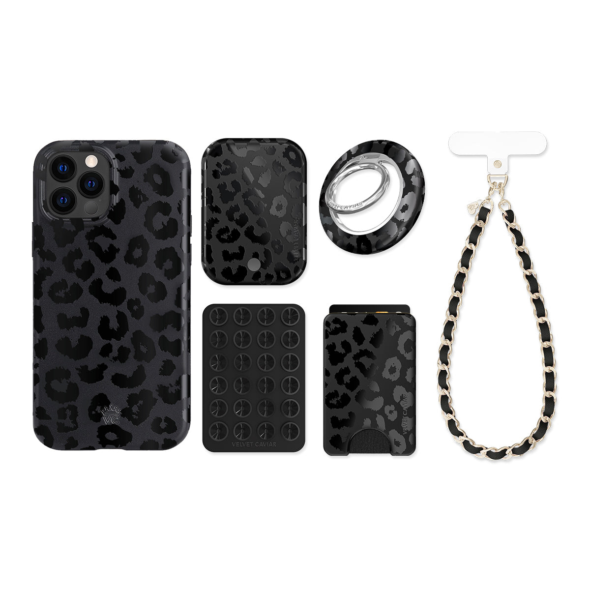 Black Leopard iPhone Bundle Set