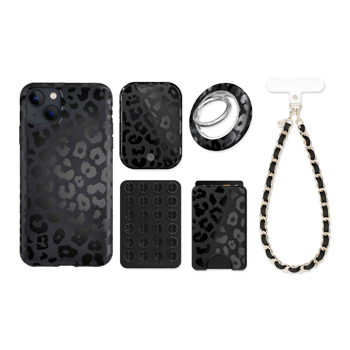 Black Leopard iPhone Bundle Set