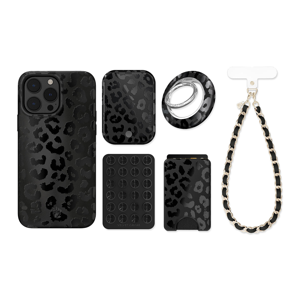 Black Leopard iPhone Bundle Set