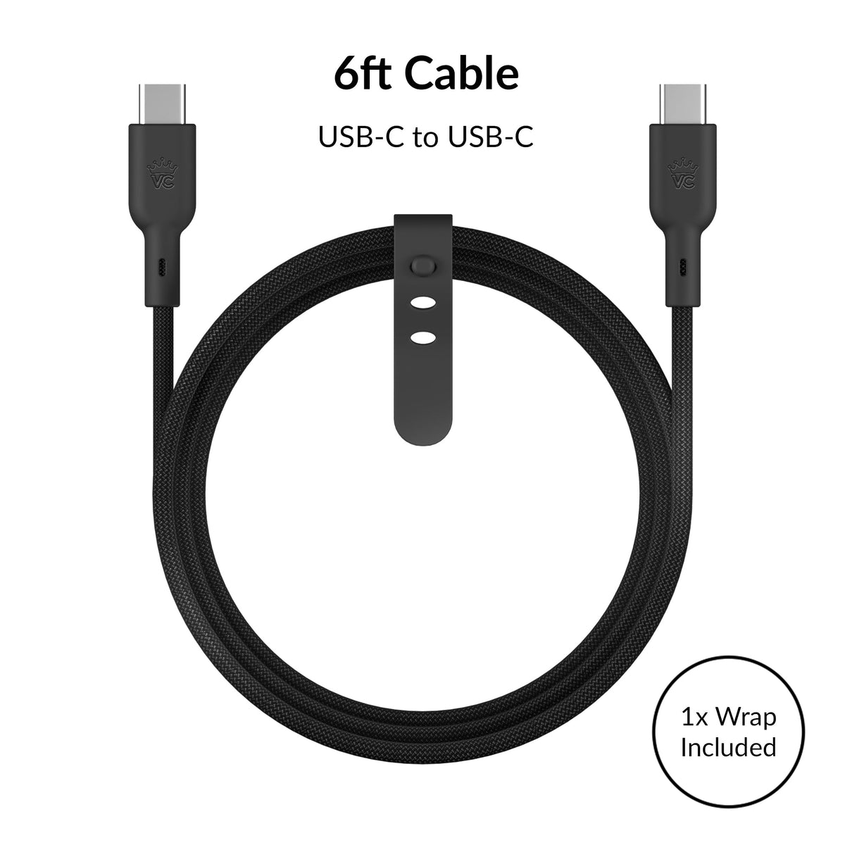 Black Fast Charging Set, Dual Port Wall Adapter + 6ft USB-C Cable