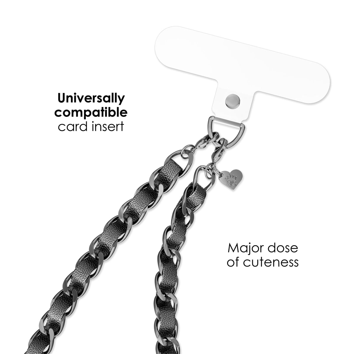 Blackout Leather Chain Phone Charm