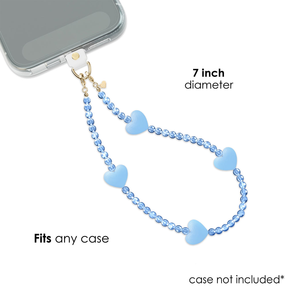 Blue Heart Phone Charm
