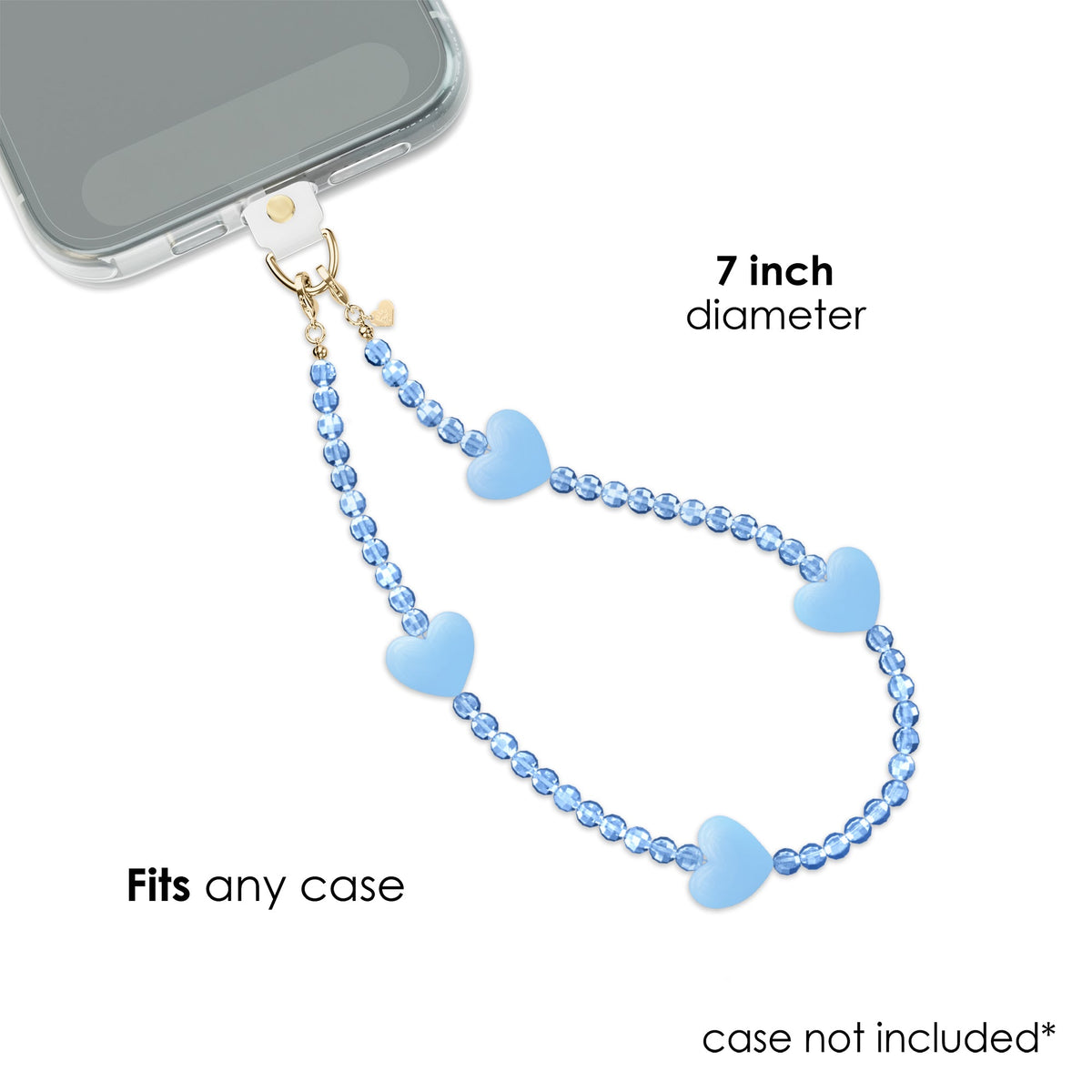 Blue Heart Phone Charm