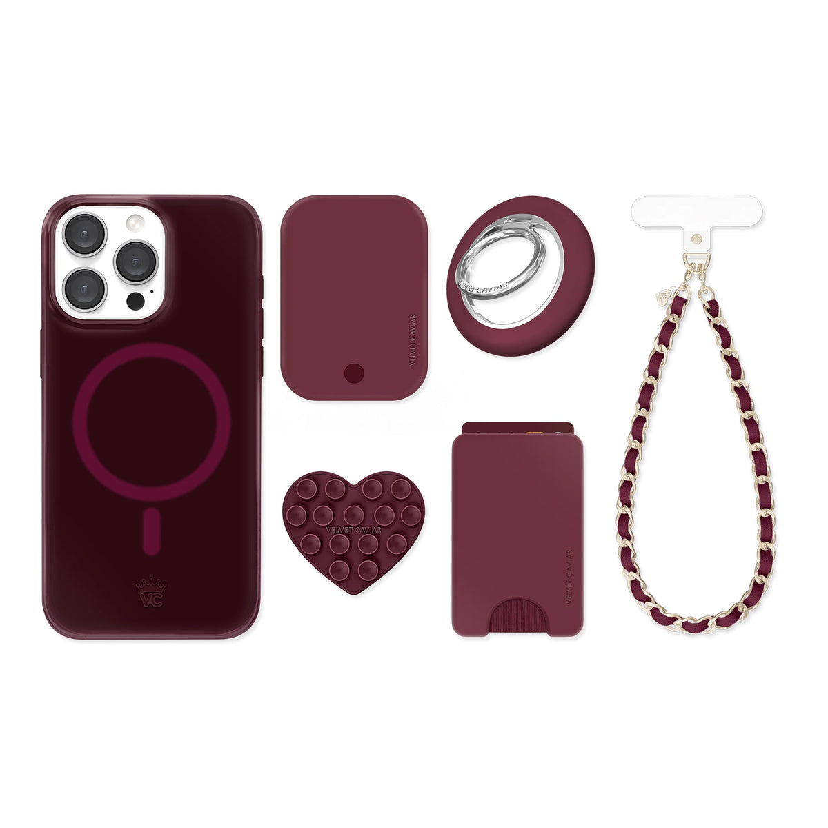 Burgundy 1990 Jelly iPhone Bundle Set