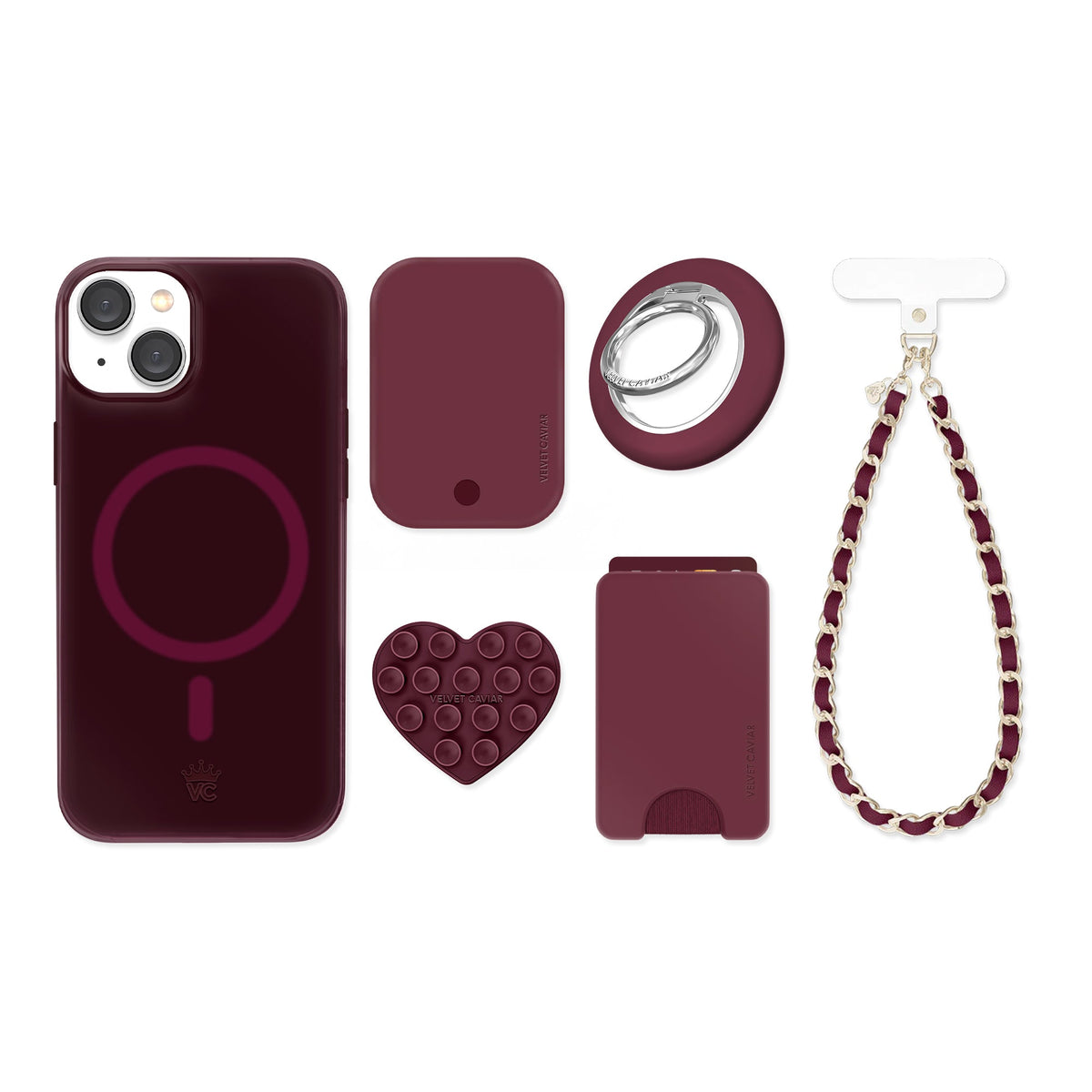 Burgundy 1990 Jelly iPhone Bundle Set