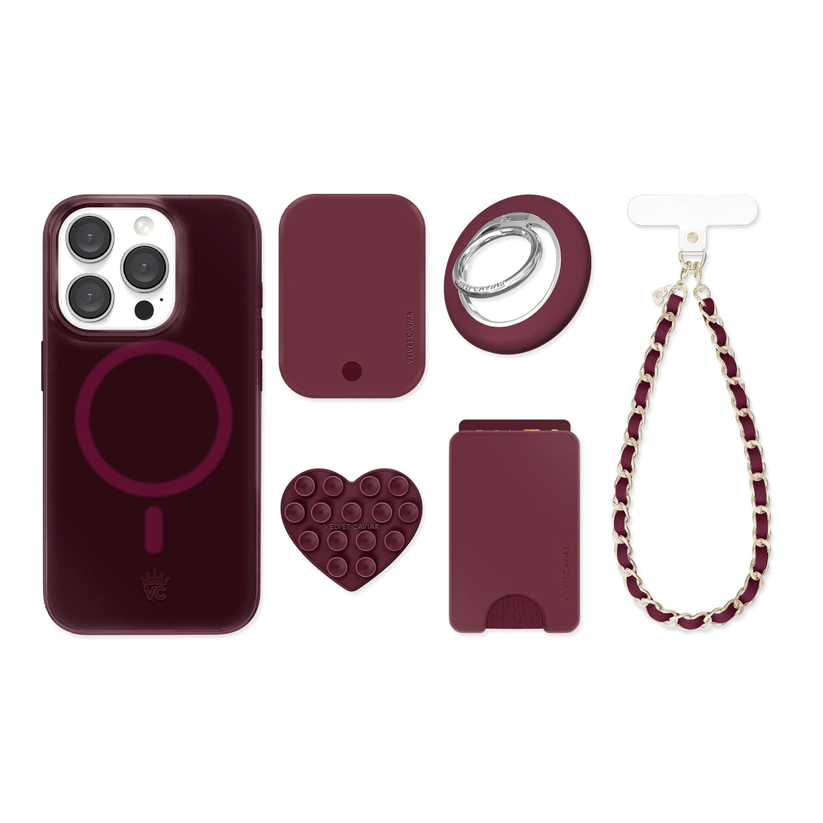 Burgundy 1990 Jelly iPhone Bundle Set