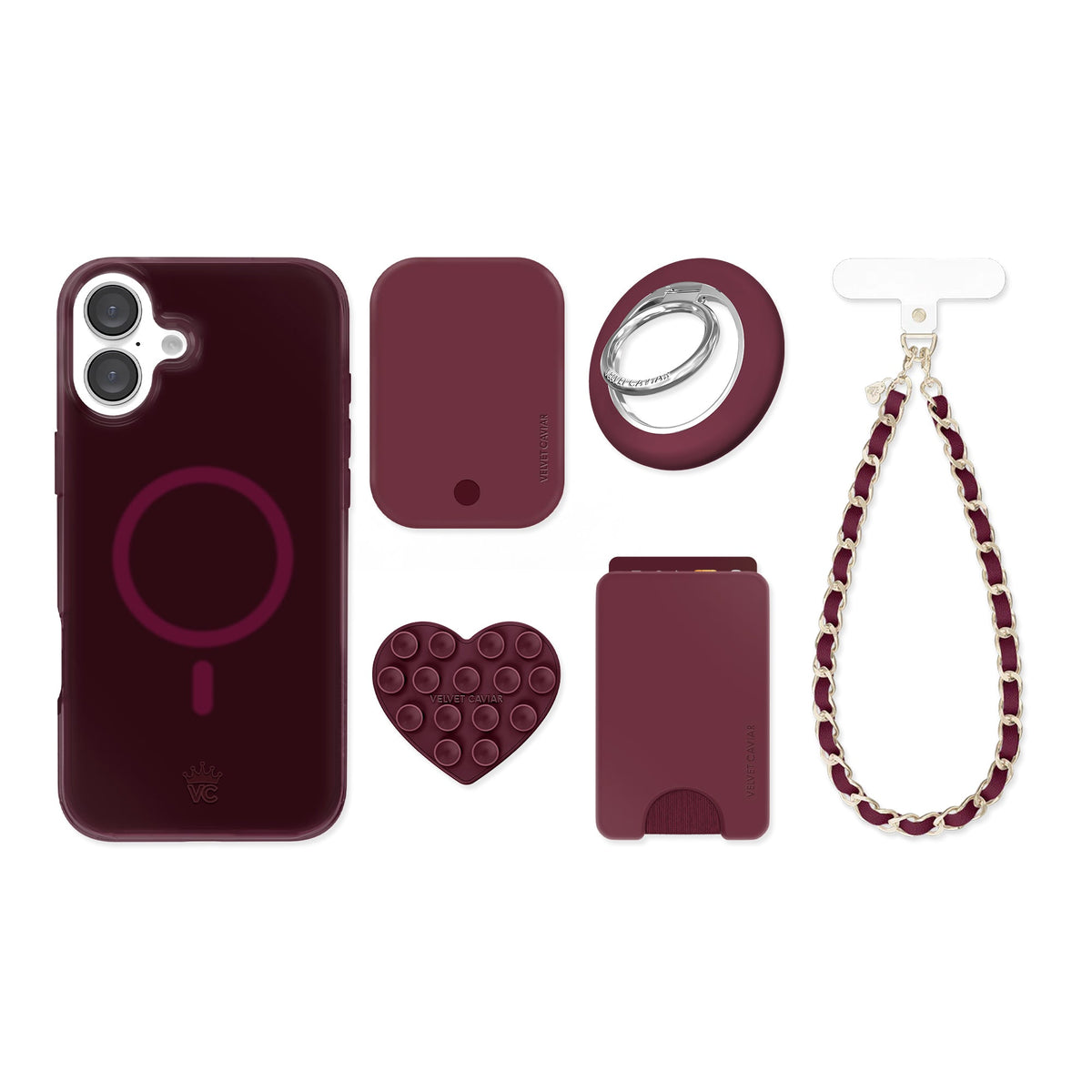 Burgundy 1990 Jelly iPhone Bundle Set