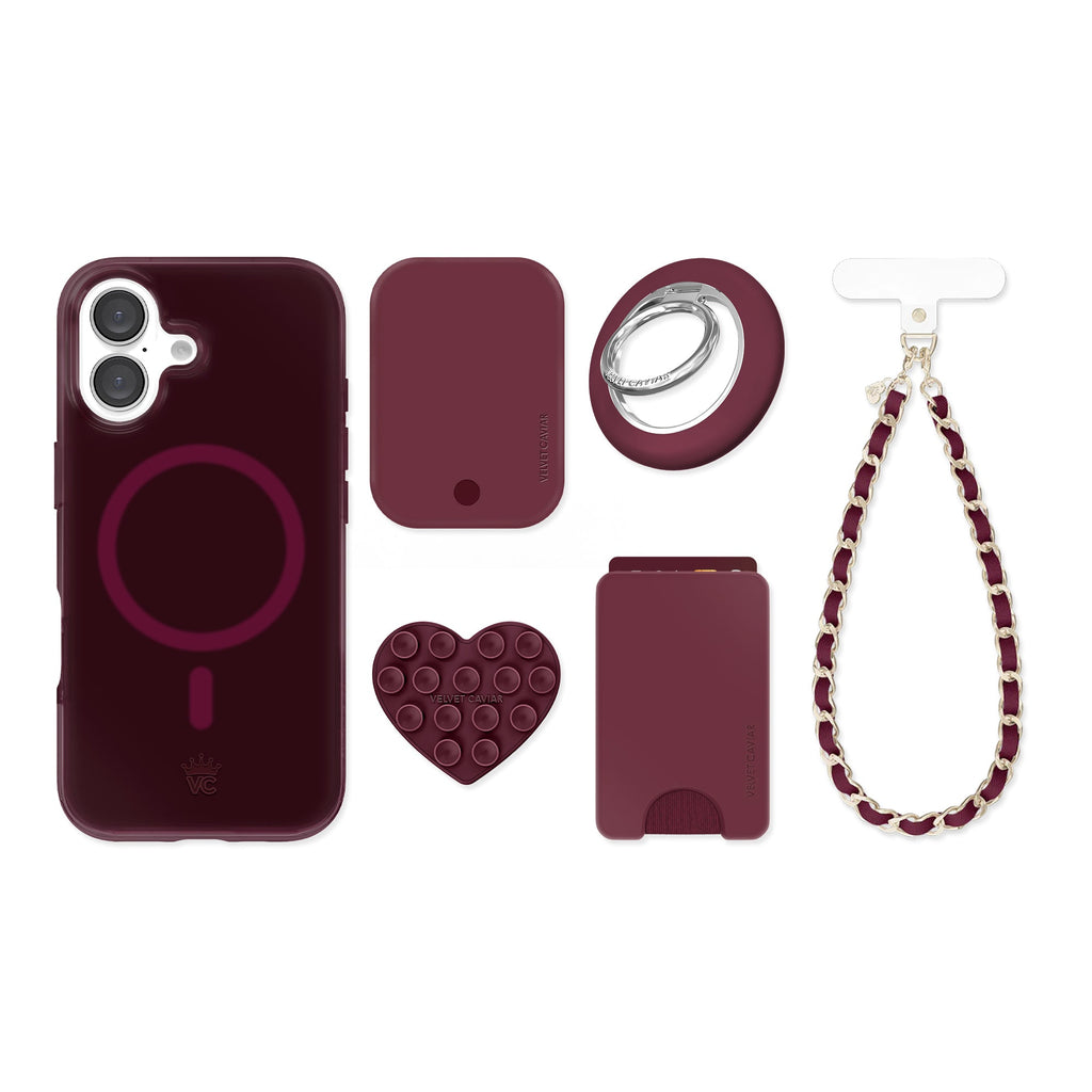 Burgundy 1990 Jelly iPhone Bundle Set