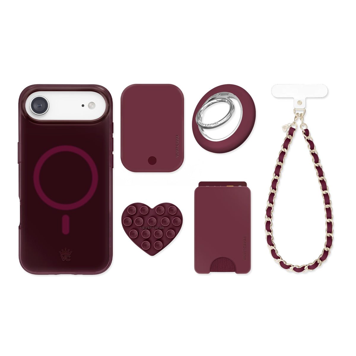 Burgundy 1990 Jelly iPhone Bundle Set