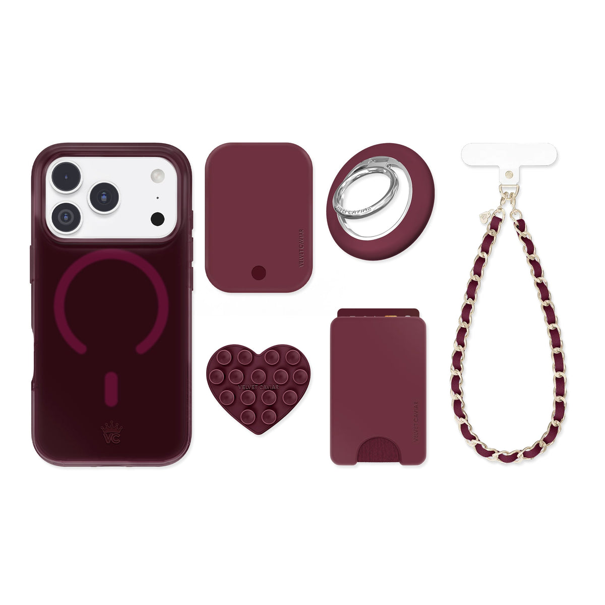 Burgundy 1990 Jelly iPhone Bundle Set