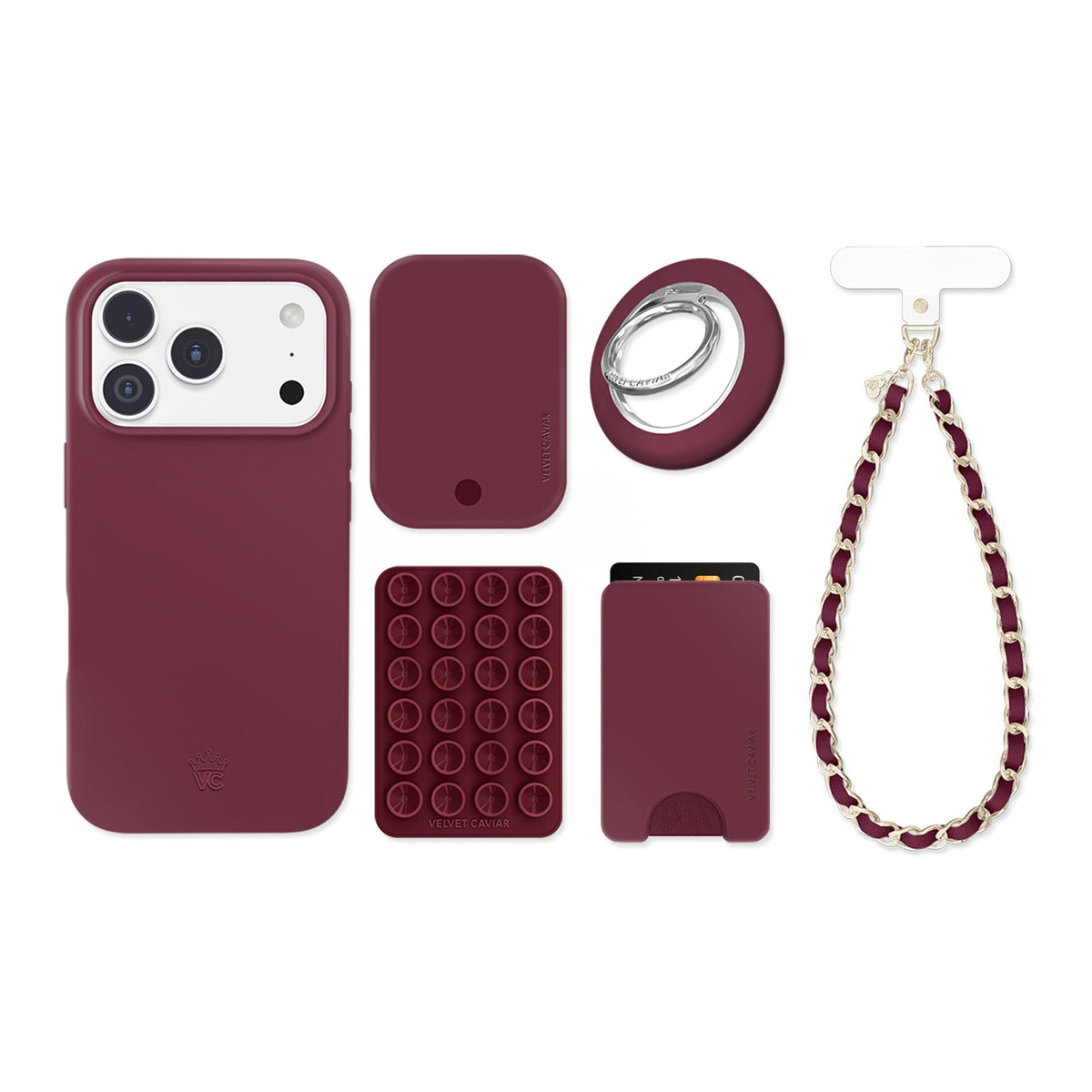 Burgundy 1990 iPhone Bundle Set