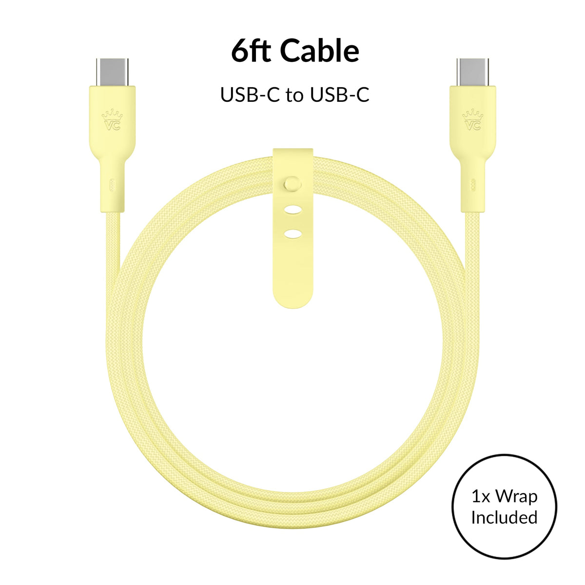 Butter Yellow Fast Charging Set, Dual Port Wall Adapter + 6ft USB-C Cable