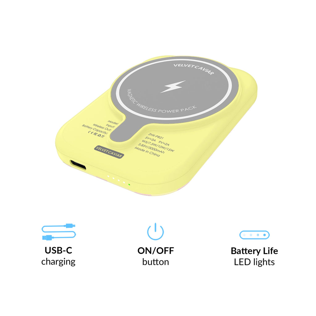 Buttercream Polka Dot Portable MagSafe Charger Power Pack