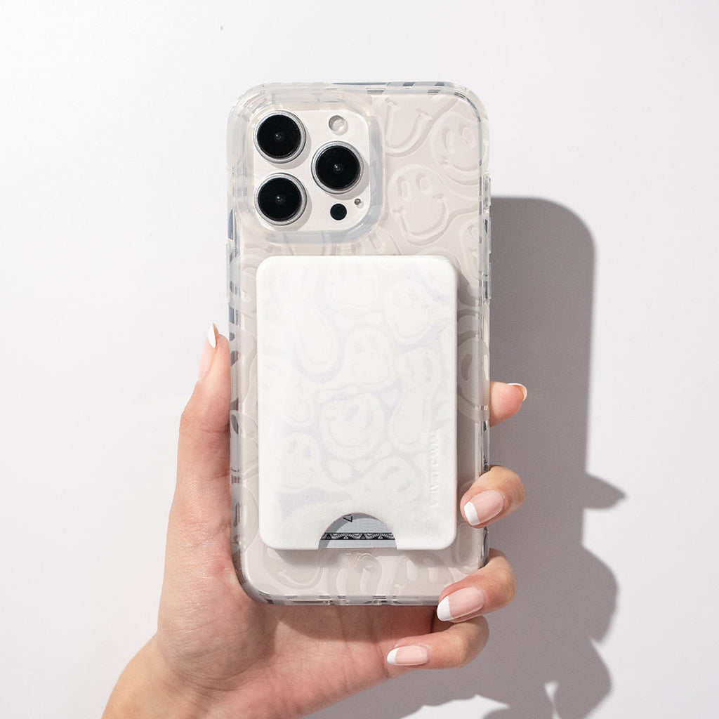 Clear Frosted Smiley MagSafe Wallet